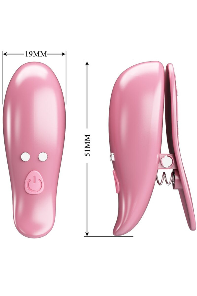 PRETTY LOVE - MORSETTI PER CAPEZZOLI CAILEY 10 VIBRAZIONI TELECOMANDO ROSA