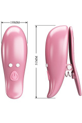 PRETTY LOVE - MORSETTI PER CAPEZZOLI CAILEY 10 VIBRAZIONI TELECOMANDO ROSA