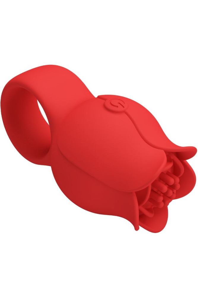 PRETTY LOVE - VIBRATORE A DITA A FORMA DI ROSA JAE 10 VIBRAZIONI ROSSO