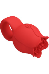 PRETTY LOVE - VIBRATORE A DITA A FORMA DI ROSA JAE 10 VIBRAZIONI ROSSO