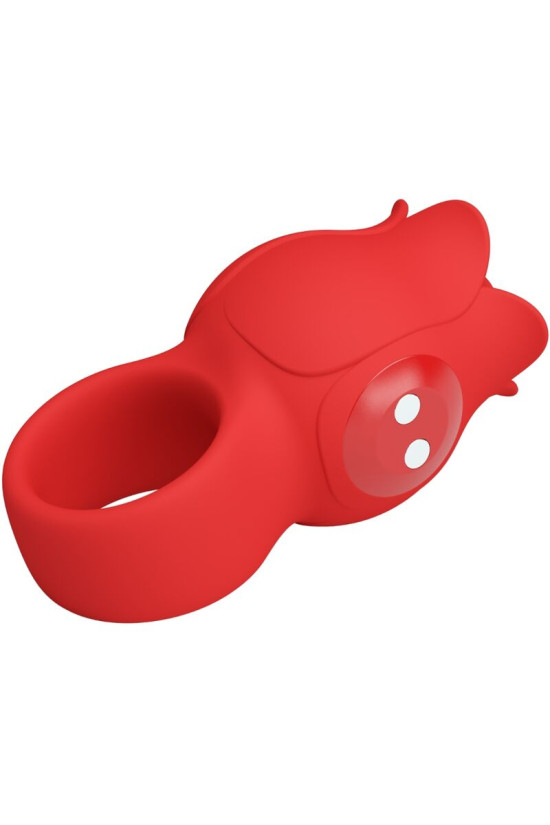 PRETTY LOVE - VIBRATORE A DITA A FORMA DI ROSA JAE 10 VIBRAZIONI ROSSO