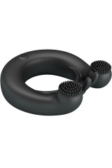 PRETTY LOVE - ANELLO VIBRANTE DAHLIA + STIMOLATORE CLITORIDEO 12 VIBRAZIONI NERO