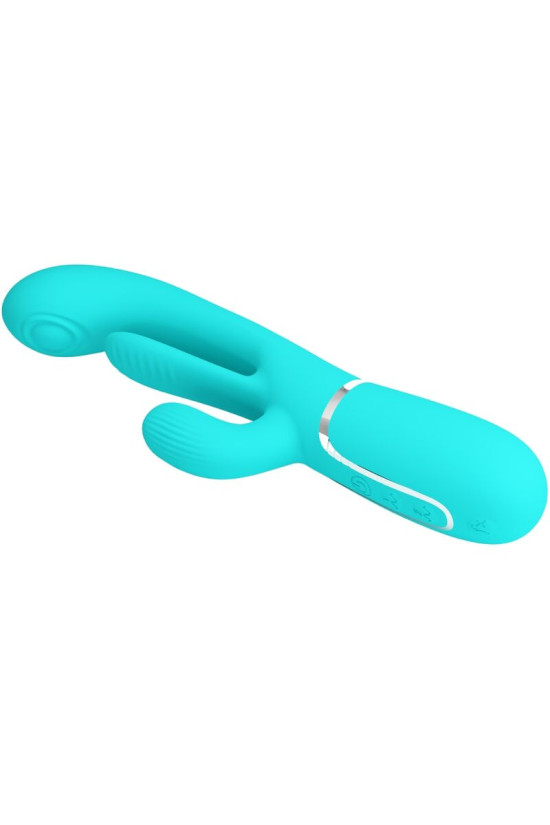 PRETTY LOVE - SHANIA TRIPLE RABBIT VIBRATORE MULTIFUNZIONE 3 IN 1 BLU