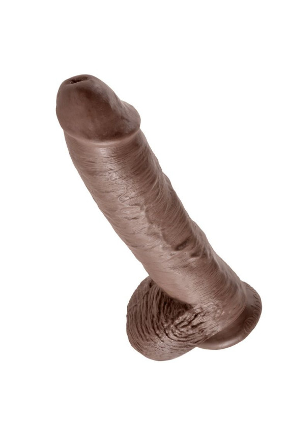 KING COCK - 10 DILDO MARRONE CON SFERE 25.4 CM