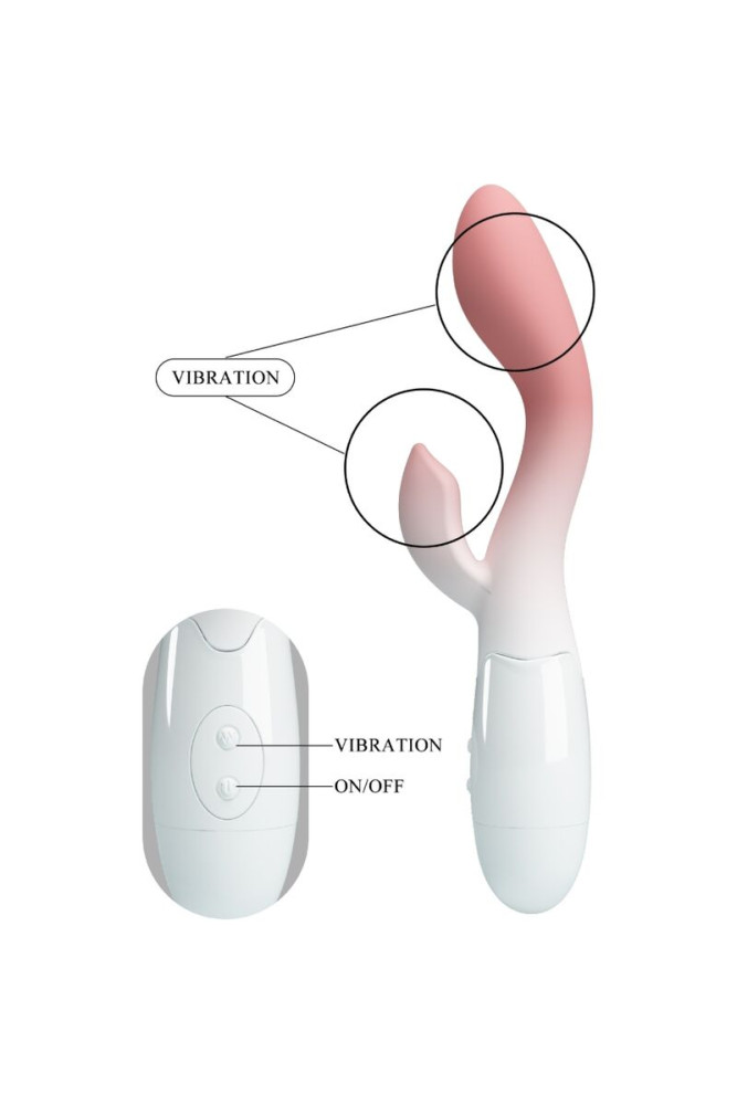 PRETTY LOVE - VIBRATORE PUNTO G LUMINOSO + STIMOLATORE CLITORIDEO 30 VIBRAZIONI ROSA