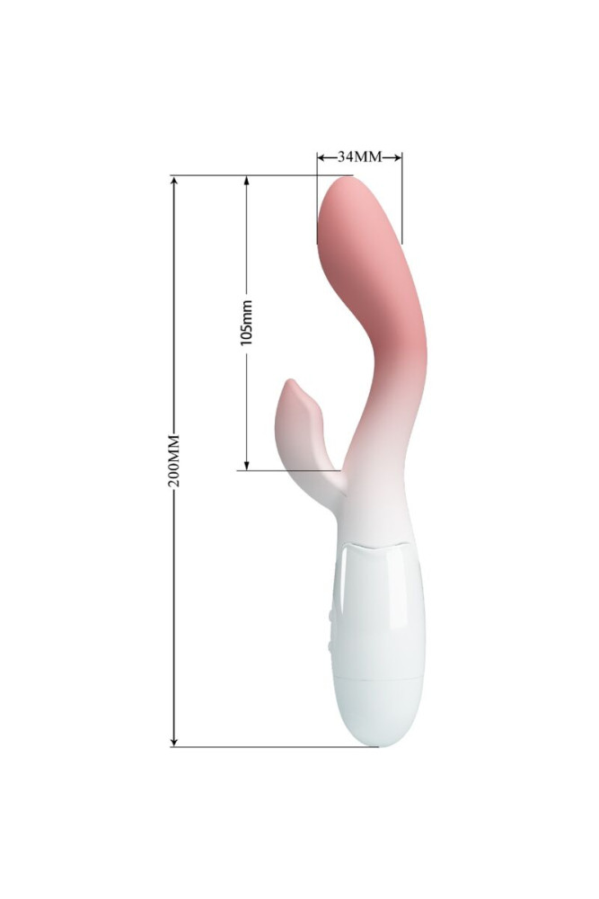 PRETTY LOVE - VIBRATORE PUNTO G LUMINOSO + STIMOLATORE CLITORIDEO 30 VIBRAZIONI ROSA