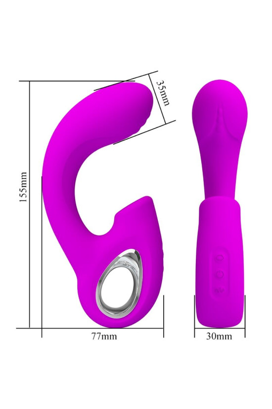 PRETTY LOVE - SIBEL SIBEL VIBRATORE PUNTO G + STIMOLATORE CLITORIDEO 10 VIBRAZIONI VIOLA