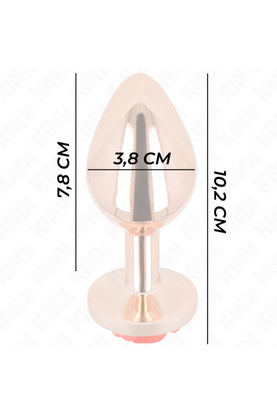 KINK - PLUG ANALE IN ORO ROSA CON ROSA ROSSA L