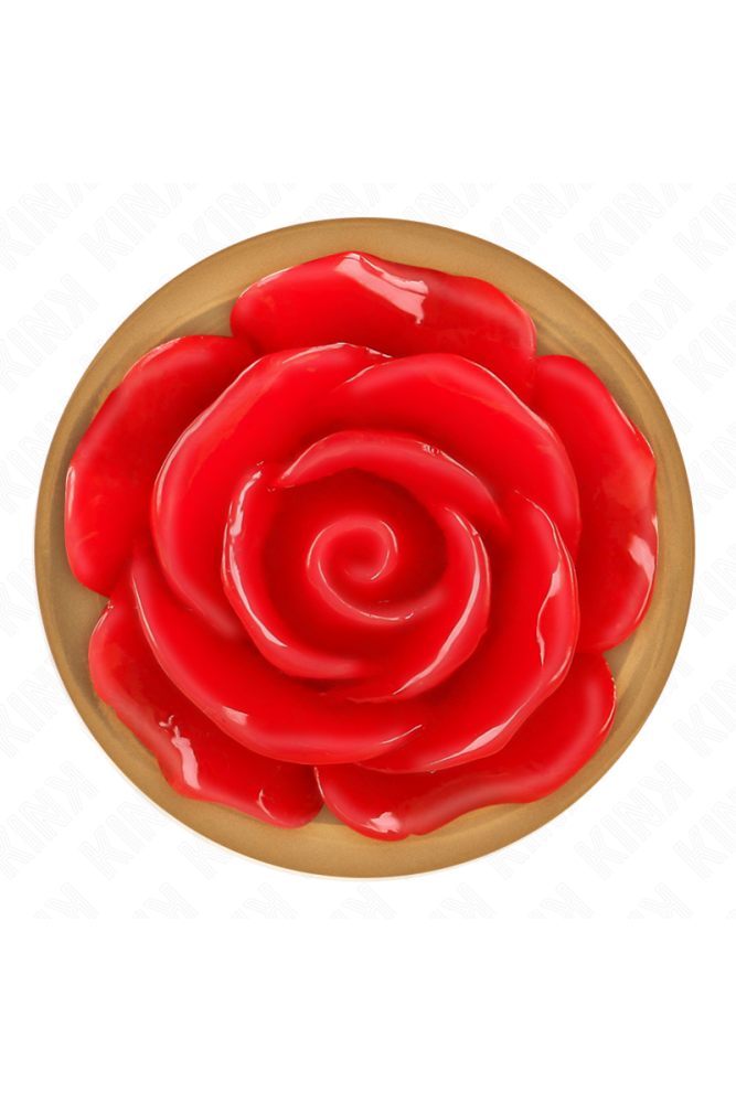 KINK - PLUG ANALE IN ORO ROSA CON ROSA ROSSA L