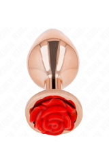 KINK - PLUG ANALE IN ORO ROSA CON ROSA ROSSA S