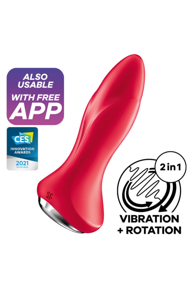 SATISFYER - ROTATOR PLUG 1+ PLUG VIBRANTE APP ROSSO