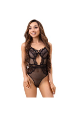 LIVCO CORSETTI FASHION - PAULA LC 20209 BODY CON DECORI IN PIZZO NERO S/M