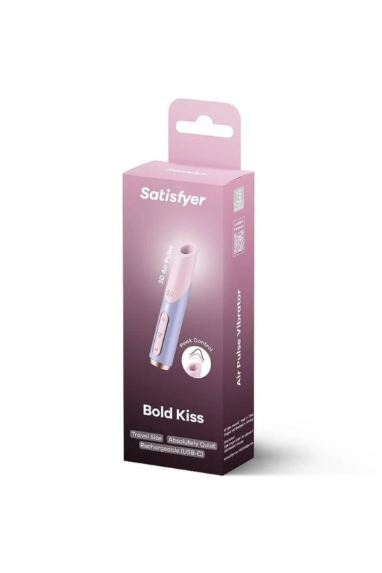 SATISFYER - STIMOLATORE CLITORIDEO BOLD KISS WAVE ROSA / VIOLA
