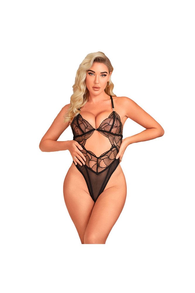 SUBBLIME - 955212 BODY TRASPARENTE CON PIZZO NERO CAVATO S/M