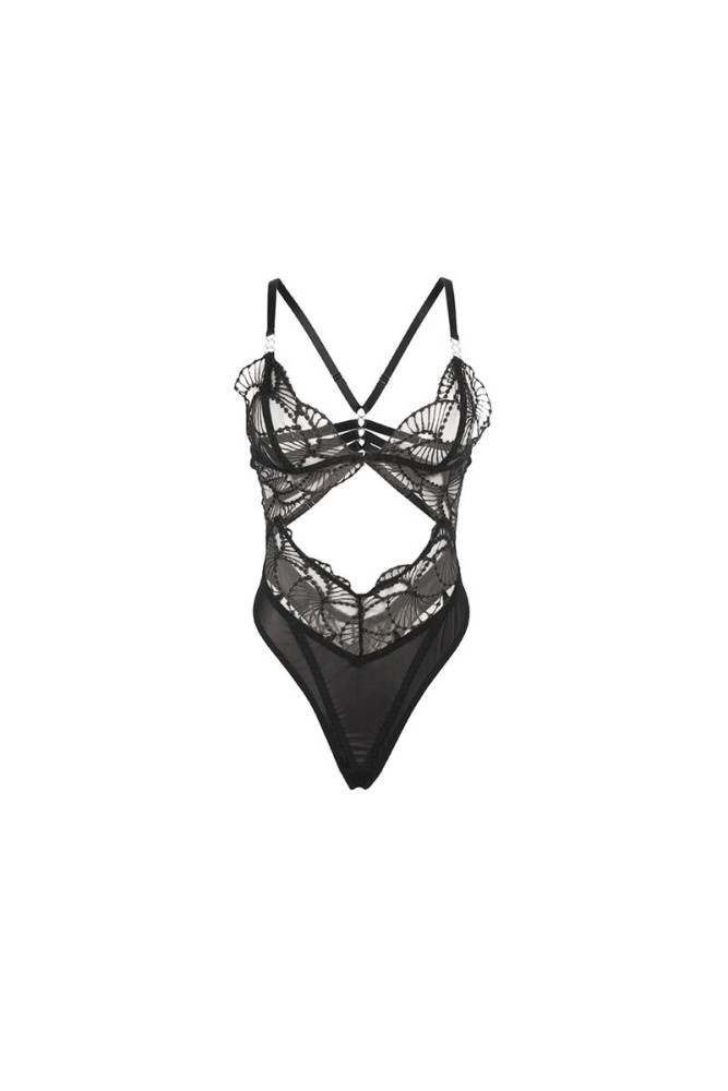 SUBBLIME - 955212 BODY TRASPARENTE CON PIZZO NERO CAVATO S/M