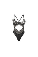 SUBBLIME - 955229 BODY TRASPARENTE CON PIZZO CAVATO NERO L/XL