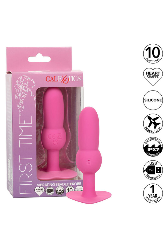 CALEXOTICS - FIRST TIME PLUG ANALE SONDA PERLINE 10 VIBRAZIONI ROSA
