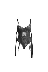 SUBBLIME - 955496 BODY IN PIZZO CON FIOCCHI E GIARRETTIERE NERO S/M