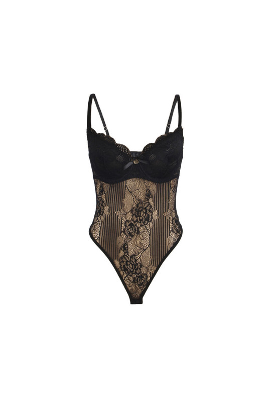 SUBBLIME - 955618 BODY IN PIZZO CON CHIUSURA INFERIORE NERO S/M