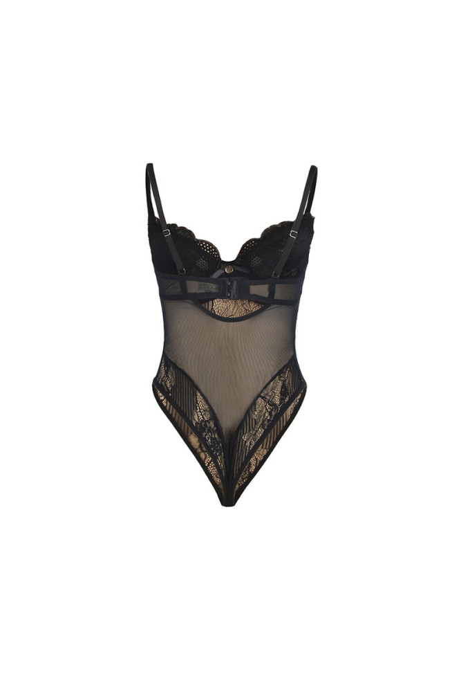 SUBBLIME - 955618 BODY IN PIZZO CON CHIUSURA INFERIORE NERO S/M