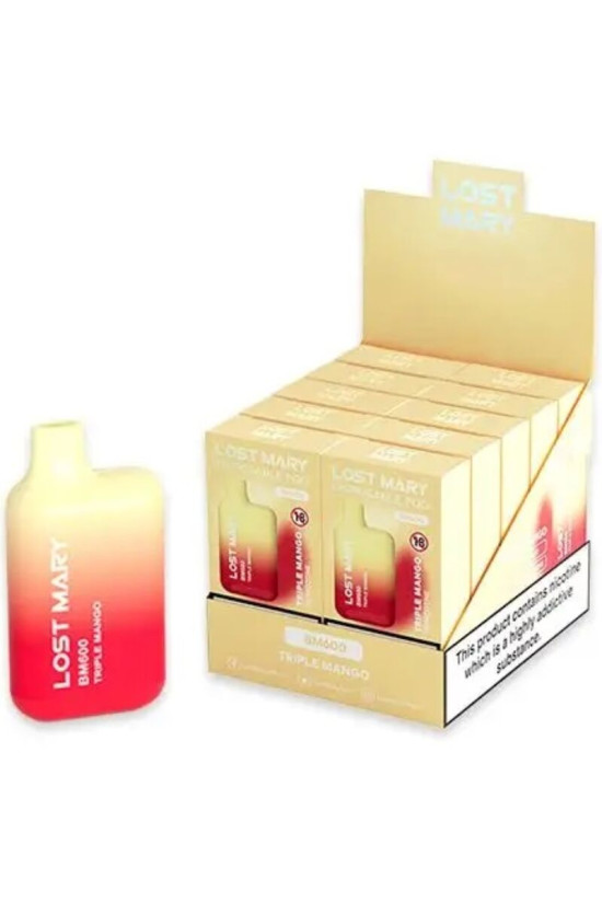 LOST MARY - BM600 NICOTINA VAPER 2% MONOUSO TRIPLE MANGO