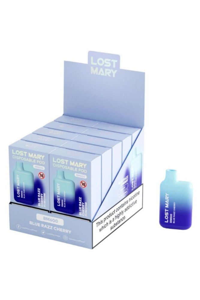 LOST MARY - BM600 NICOTINA VAPER 2% MONOUSO BLUE RAZZ CHERRY