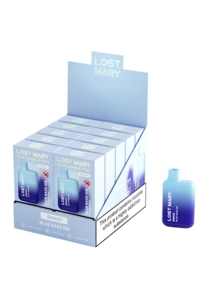 LOST MARY - BM600 NICOTINA VAPER 2% MONOUSO BLUE RAZZ ICE