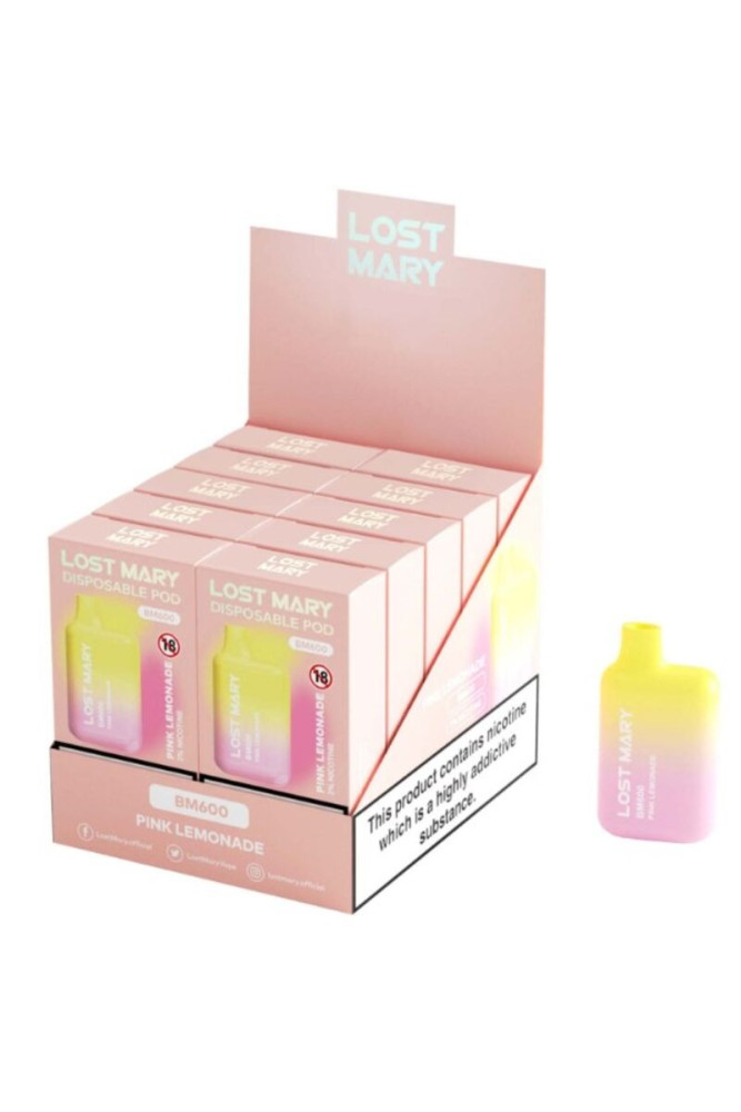 LOST MARY - BM600 NICOTINA VAPER 2% MONOUSO PINK LEMONADE
