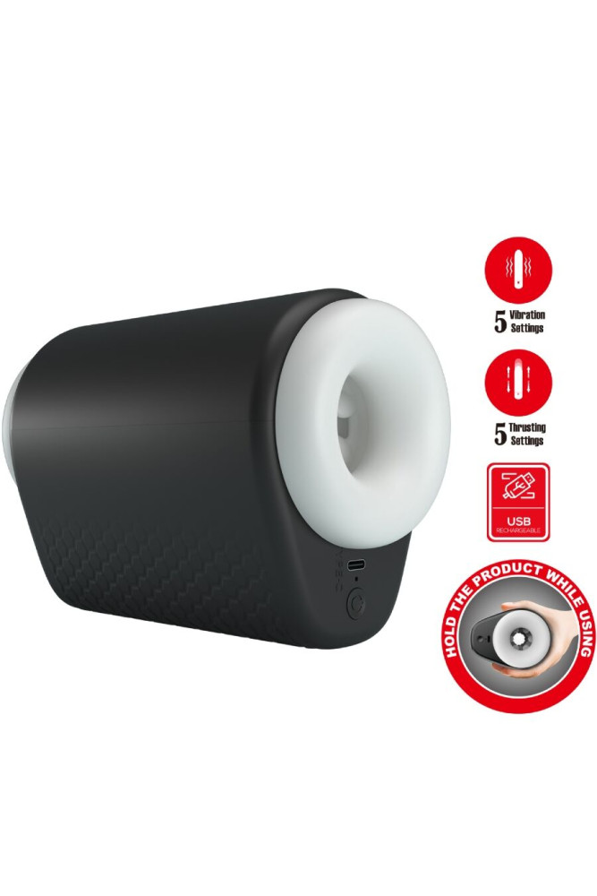 PRETTY LOVE - DJ GIRL MASTURBATORE MASCHILE CON VIBRAZIONE 5 IMPOSTAZIONI NEGRO