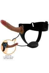 PRETTY LOVE - KYTON UNIVERSAL HARNESS SLIP CON DILDO SQUIRTING 19 CM MULATO
