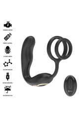 IBIZA - WIGGLE PLUG ANALE ROTANTE TELECOMANDATO CON VIBRAZIONE PERINEALE E ANELLI PER L'ESTENSIONE DEL PENE