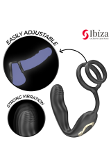 IBIZA - WIGGLE PLUG ANALE ROTANTE TELECOMANDATO CON VIBRAZIONE PERINEALE E ANELLI PER L'ESTENSIONE DEL PENE