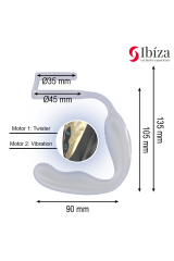 IBIZA - WIGGLE PLUG ANALE ROTANTE TELECOMANDATO CON VIBRAZIONE PERINEALE E ANELLI PER L'ESTENSIONE DEL PENE