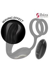 IBIZA - WIGGLE PLUG ANALE ROTANTE TELECOMANDATO CON VIBRAZIONE PERINEALE E ANELLI PER L'ESTENSIONE DEL PENE