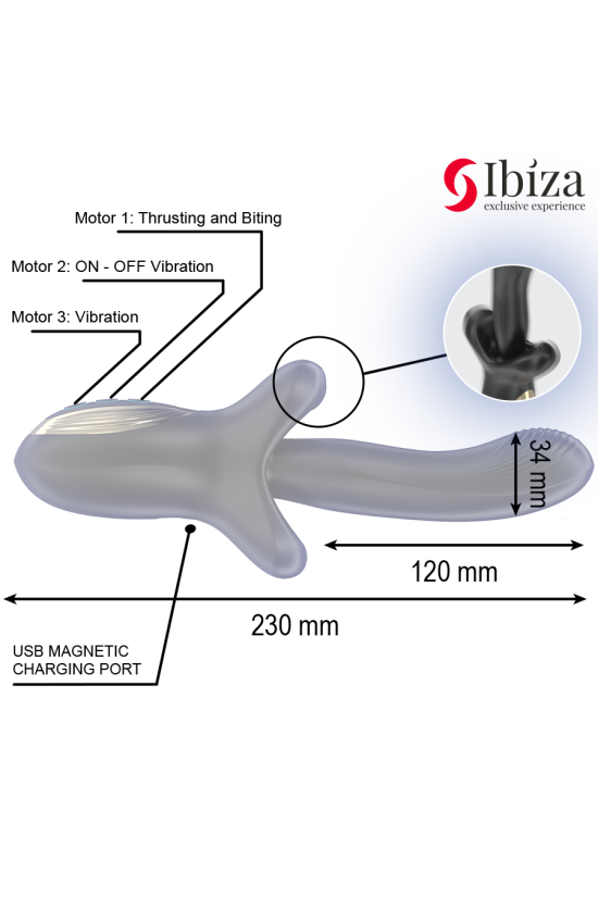 IBIZA - VIBRATORE POTENTE CON EFFETTO SPINTA E MORSO