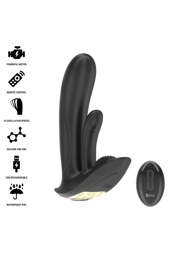 IBIZA - VIBRATORE INDOSSABILE CON STIMOLAZIONE DEL PUNTO G E DEL CLITORIDE CON TELECOMANDO