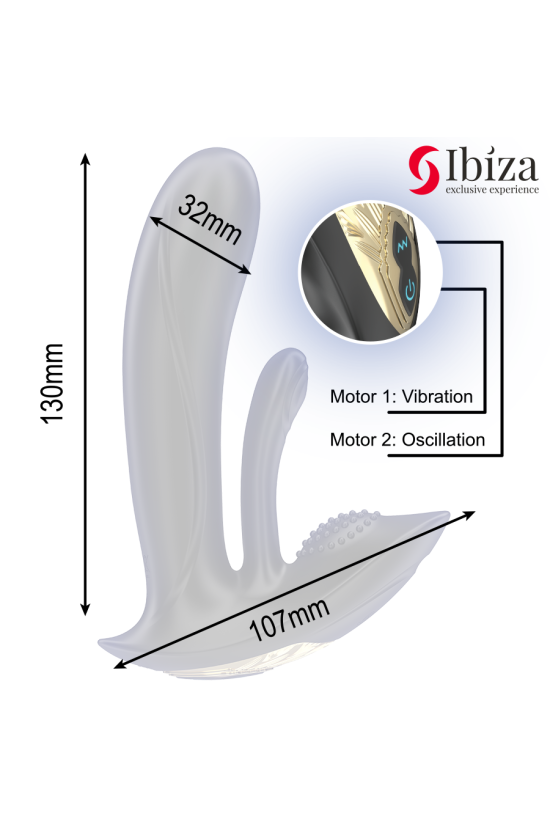 IBIZA - VIBRATORE INDOSSABILE CON STIMOLAZIONE DEL PUNTO G E DEL CLITORIDE CON TELECOMANDO