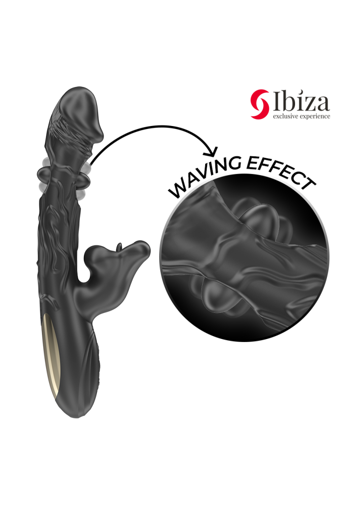 IBIZA - VIBRATORE E STIMOLATORE CLITORIDEO CON EFFETTO MORSO E ROTAZIONE