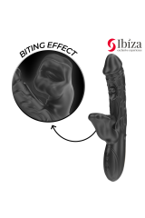 IBIZA - VIBRATORE E STIMOLATORE CLITORIDEO CON EFFETTO MORSO E ROTAZIONE
