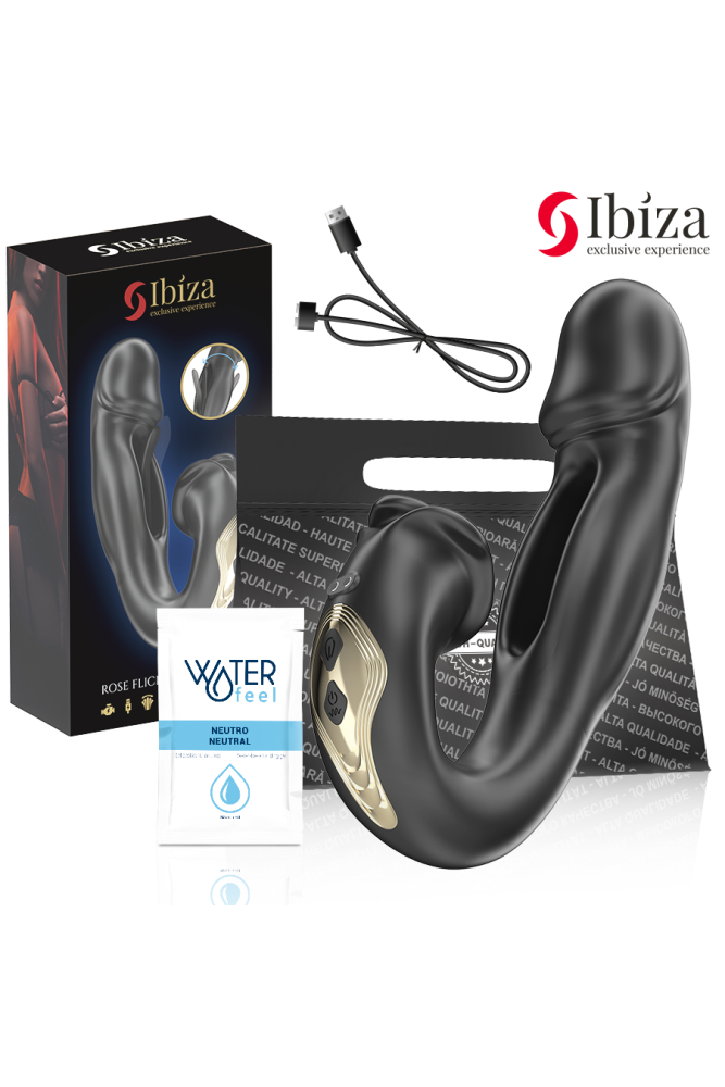 IBIZA - VIBRATORE ROSE EFFETTO FLICKING E STIMOLATORE DEL CLITORIDE