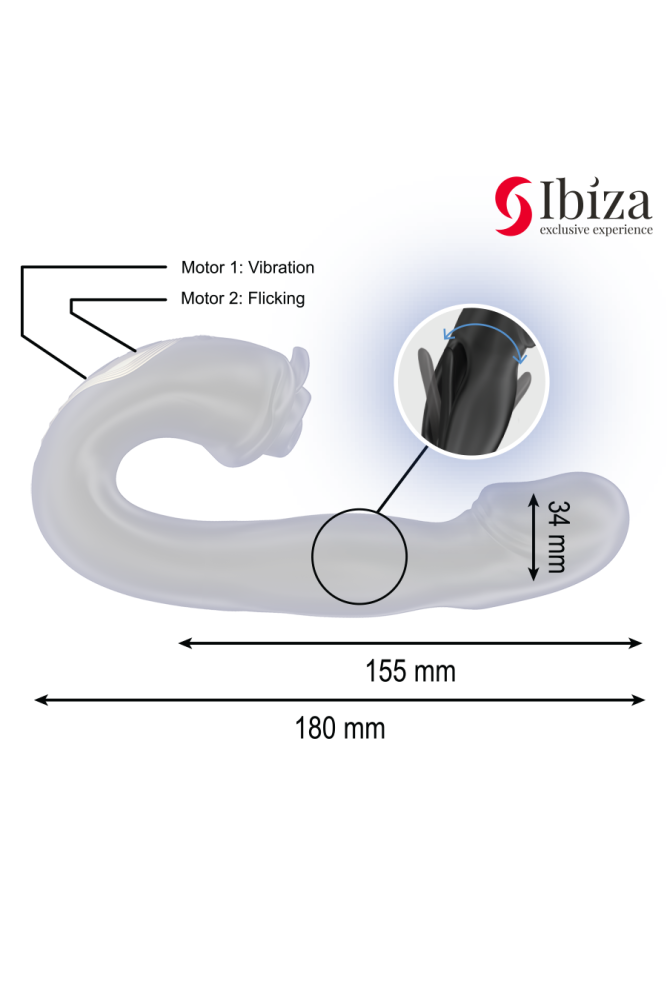 IBIZA - VIBRATORE ROSE EFFETTO FLICKING E STIMOLATORE DEL CLITORIDE