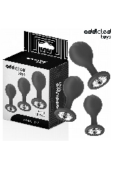 ADDICTED TOYS - SET DI 3 TAPPI ANALI CON GIOIELLO