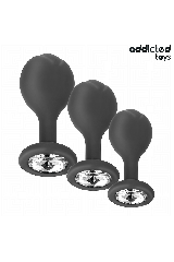 ADDICTED TOYS - SET DI 3 TAPPI ANALI CON GIOIELLO