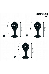 ADDICTED TOYS - SET DI 3 TAPPI ANALI CON GIOIELLO