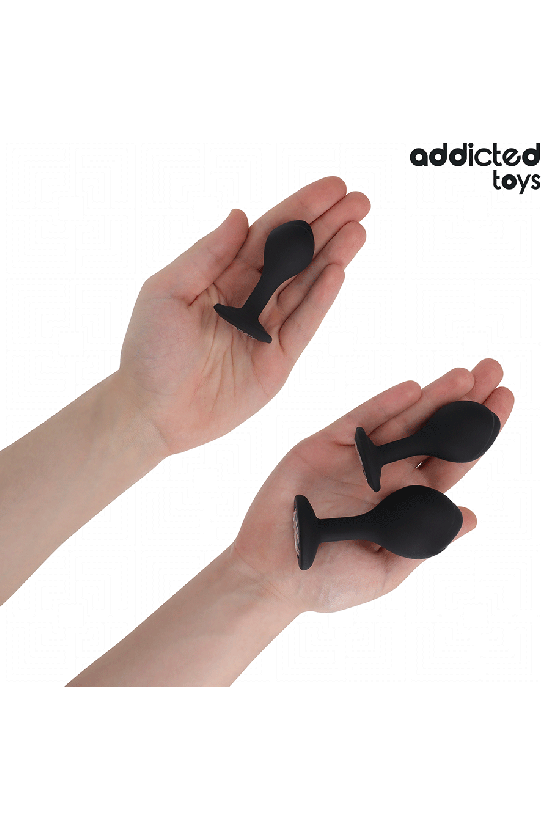ADDICTED TOYS - SET DI 3 TAPPI ANALI CON GIOIELLO