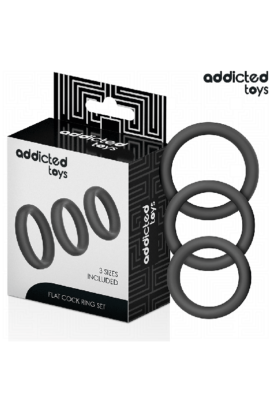 ADDICTED TOYS - SET DI ANELLI PIATTI IN SILICONE