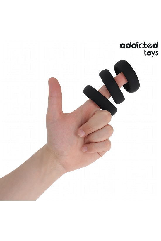 ADDICTED TOYS - SET DI ANELLI PIATTI IN SILICONE