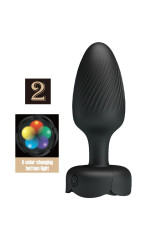 PRETTY LOVE - VARIAN PLUG ANALE CON LUCE LED NERO 10