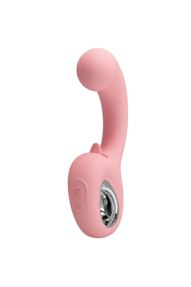 PRETTY LOVE - ERYNNYES VIBRATORE PUNTO G + STIMOLATORE CLITORIDEO 10 VIBRAZIONI ROSA