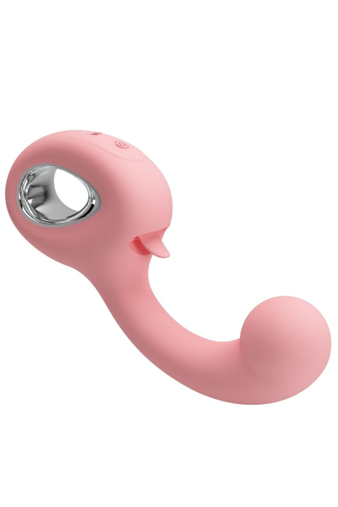 PRETTY LOVE - ERYNNYES VIBRATORE PUNTO G + STIMOLATORE CLITORIDEO 10 VIBRAZIONI ROSA